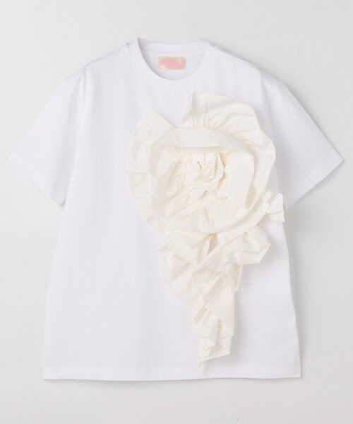 tシャツ VIVIANO/ヴィヴィアーノ Flower T-shirt / VW-SS25-CS04 / フリルフラワーTシャツ レディース