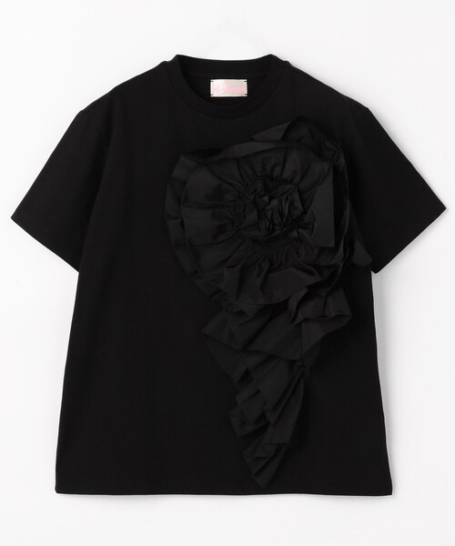 tシャツ VIVIANO/ヴィヴィアーノ Flower T-shirt / VW-SS25-CS04 / フリルフラワーTシャツ レディース VIVIANO tシャツ VIVIANO/ヴィヴィアーノ Flower T-shirt / VW