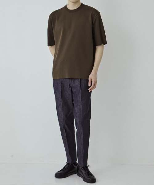 Tシャツ・カットソー [OURSAALTY] Sun Stripe U-neck T-shirt UNITED TOKYO tシャツ 18G サーブルストレッチクルーネックTee