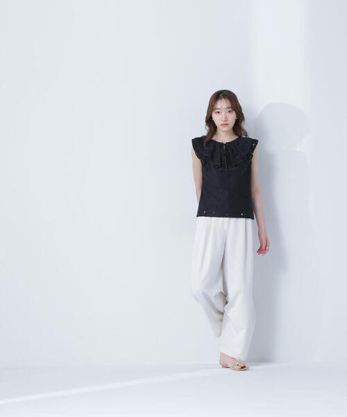 ブラウス シャツ ラッフルレース SETUP ブラウス レディース NATURAL BEAUTY BASIC ブラウス シャツ ラッフルレース SETUP