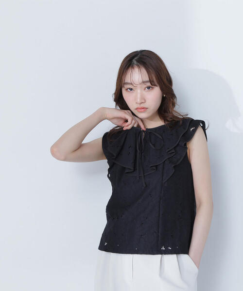 ブラウス シャツ ラッフルレース SETUP ブラウス レディース NATURAL BEAUTY BASIC ブラウス シャツ ラッフルレース SETUP
