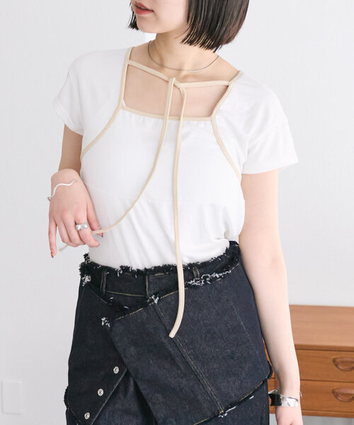 tシャツ タイダイデザインチョーカー付きカットソー レディース チチカカ チュニック Tシャツ ティーシャツ トップス カットソー