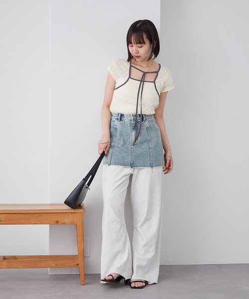 tシャツ ビジューチョーカーセットカットソー レディース tシャツ チョーカー付きフロントZIPトップス レディース
