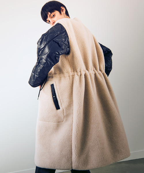 「JANESMITH」 ノーカラーコート 36 ベージュ レディース_画像3