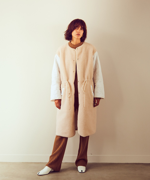 「JANESMITH」 ノーカラーコート 36 ベージュ レディース_画像5