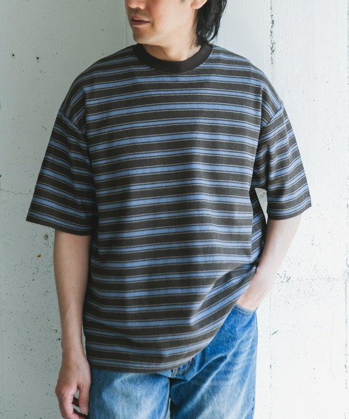 URBAN RESEARCH DOORS tシャツ プリントボーダーショート