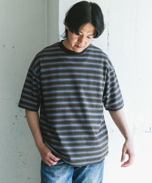 【新品】定価25,300円　レリアン　プリントボーダーTシャツ　ネイビー　13＋ 5．6oz ハイクオリティーTシャツ 5001－01 088