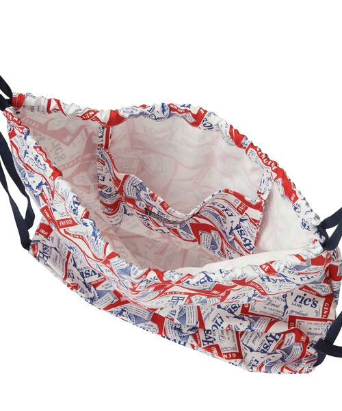 HYSTERIC GLAMOUR バックパック ホワイト/ブルー/レッド HYSTERIC GLAMOUR デイバック リュック HG LABEL柄 ナップサック