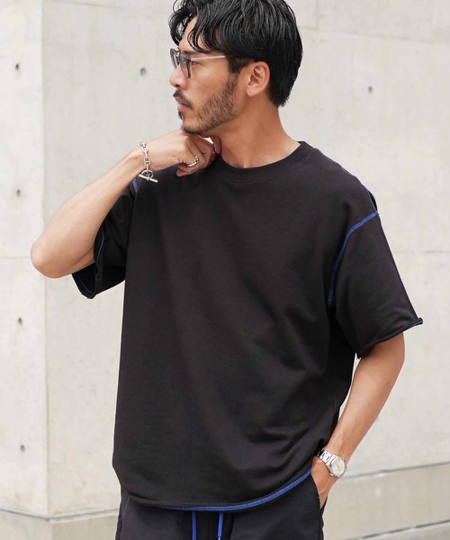 JIGGYS SHOP tシャツ カットオフ 切りっぱなし 配色ステッチ