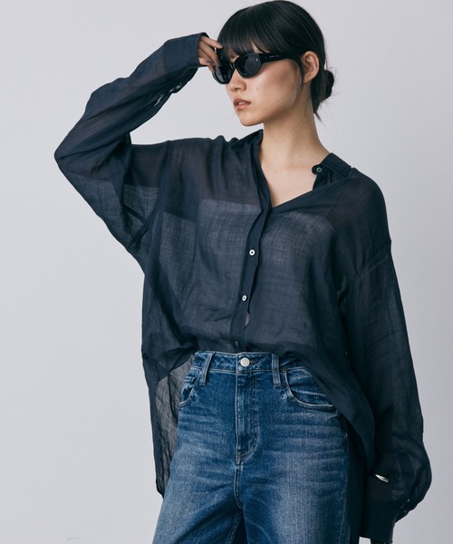 「BABYLONE」 長袖シャツ フリー ネイビー レディース
