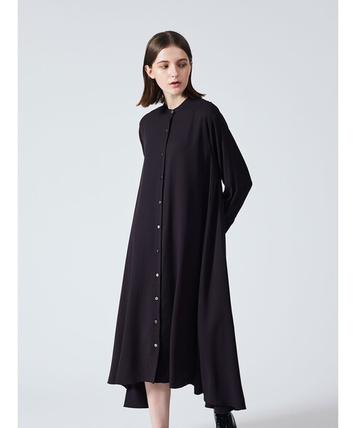 mizuiroind ロングフレアシャツワンピースT/R mizuiroind（ミズイロインド） ワンピース mizuiro ind T/Rスタンド