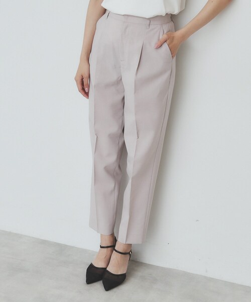 index（インデックス） パンツ ベルト付きストレッチテーパードパンツ