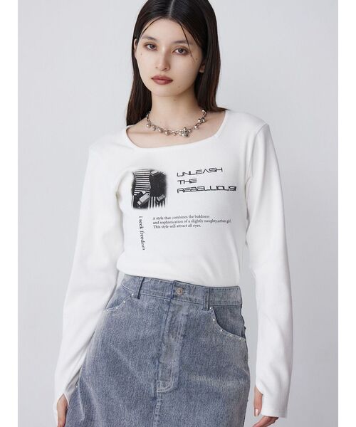 tシャツ クロップドメッセージトップス レディース