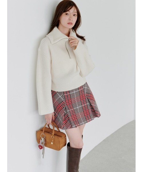 SNIDEL スカート Sustainableロービングチェックミニスカート