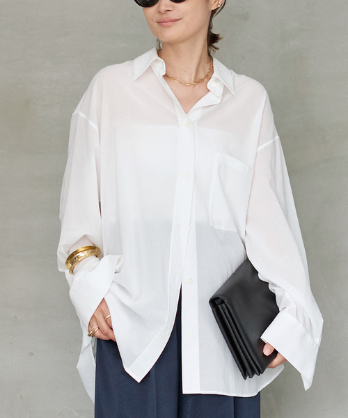 Deuxieme Classe ブラウス シャツ *Cotton Sheer Wash