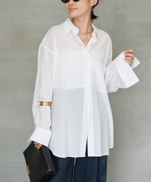 Deuxieme Classe ブラウス シャツ *Cotton Sheer Wash