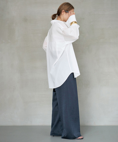 Deuxieme Classe　*Sheer ブラウス　ブラック　サイズフリー Deuxieme Classe ブラウス シャツ *Cotton Sheer Wash