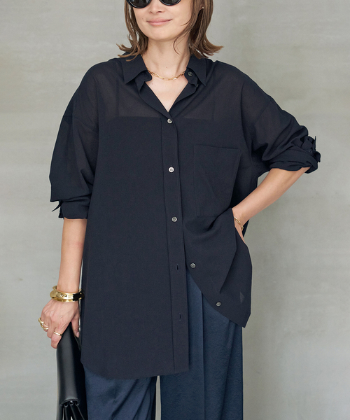 ブラウス シャツ (CREOLME)SHEER L/S SHIRT レディース ROSE BUD｜CREOLME/SHEER L/S SHIRT | Rakuten Fashion(楽天