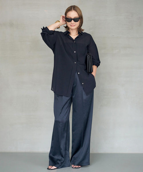 Deuxieme Classe ブラウス シャツ *Cotton Sheer Wash
