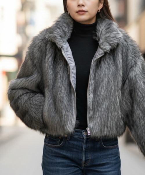 Per sist ence（パーシエンス） ブルゾン アウター フェイクファー