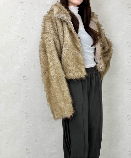 A'K-POPさん専用 ファーライクダブルジップブルゾン ANAP（アナップ） ブルゾン アウター ダブルジップ ミックスファー