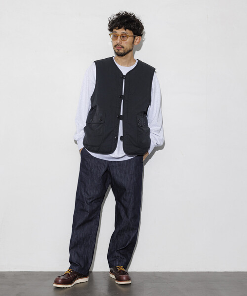 Lサイズ！ENGINEERED GARMENTS 別注サスペンダーパンツ FREAK'S STORE（フリークスストア） チノパン SOLOTEX/ソロテックス