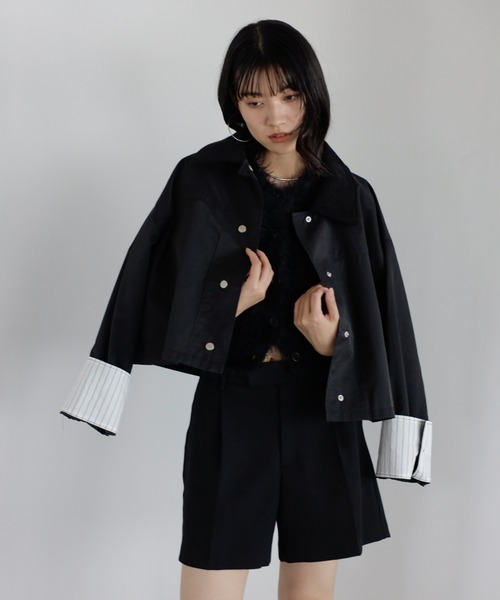 ENC カバーオール corduroy collar coverall jacket / コーデュロイ襟