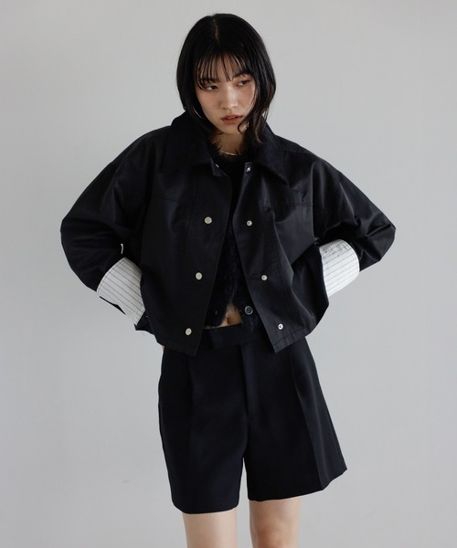 ENC カバーオール corduroy collar coverall jacket / コーデュロイ襟