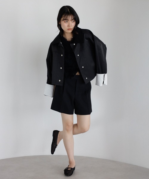 ENC カバーオール corduroy collar coverall jacket / コーデュロイ襟