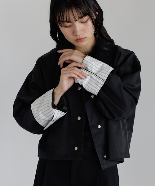 ENC カバーオール corduroy collar coverall jacket / コーデュロイ襟