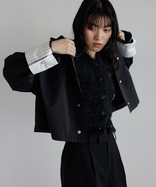 ENC カバーオール corduroy collar coverall jacket / コーデュロイ襟