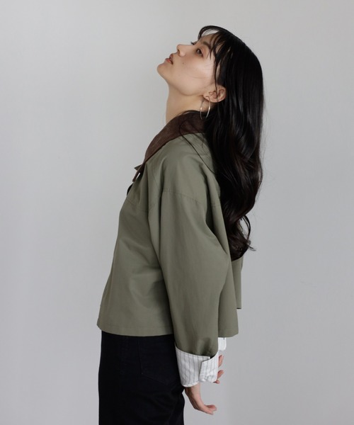 ENC カバーオール corduroy collar coverall jacket / コーデュロイ襟