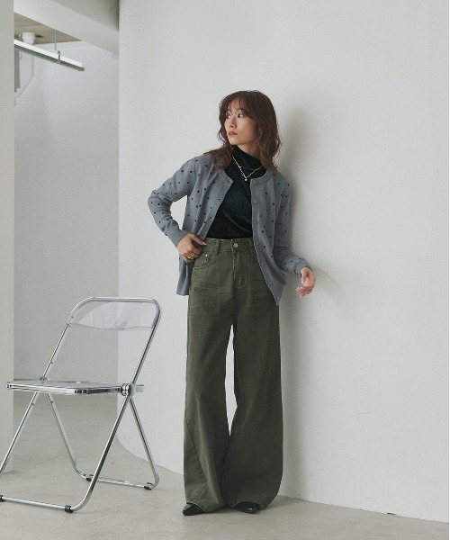 ad thie（アドティエ） カーディガン ポルカドット ニットカーディガン