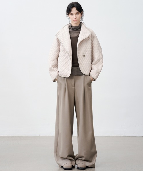 tageechita ブルゾン アウター 「tageechita」斜めカラー キルティング