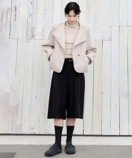 tageechita ブルゾン アウター 「tageechita」斜めカラー キルティング