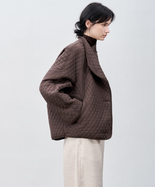 tageechita ブルゾン アウター 「tageechita」斜めカラー キルティング