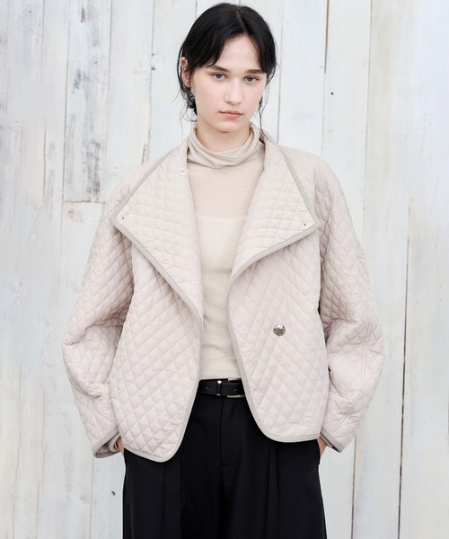 tageechita ブルゾン アウター 「tageechita」斜めカラー キルティング