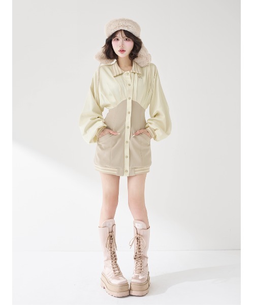 Darich ワンピース ドルマンスリムスカジャンミニワンピース