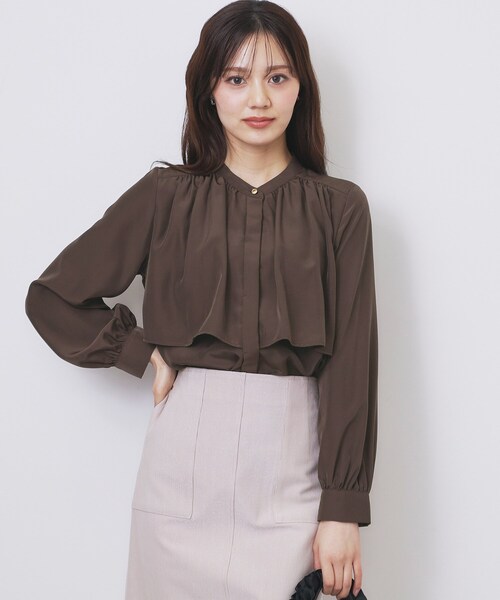 index（インデックス） ブラウス シャツ サテンバンドカラーブラウス