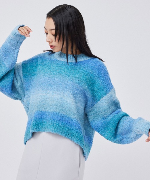 「NERGY」 長袖ニット FREE ライトグレー レディース_画像5