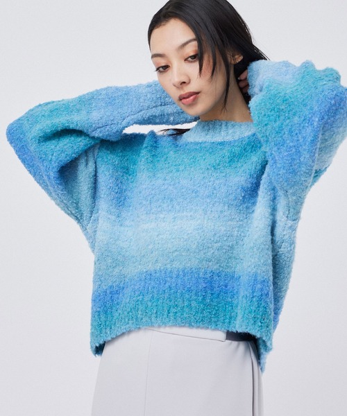 「NERGY」 長袖ニット FREE ライトグレー レディース_画像6