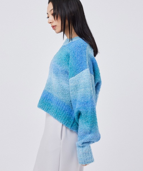 「NERGY」 長袖ニット FREE ライトグレー レディース_画像7