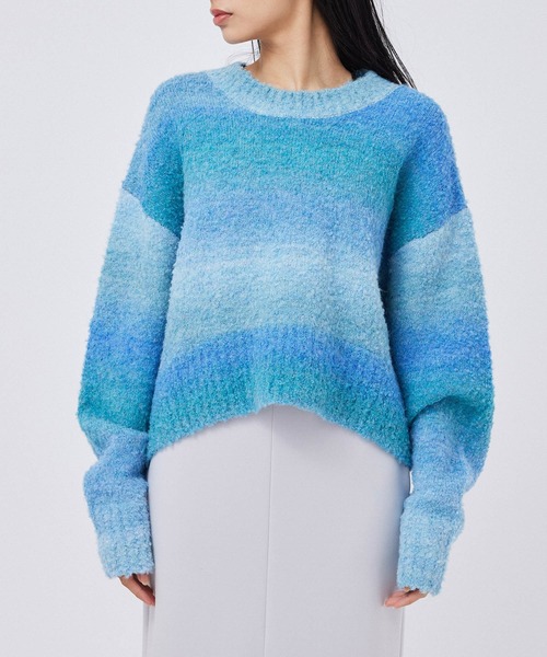 「NERGY」 長袖ニット FREE ライトグレー レディース_画像9