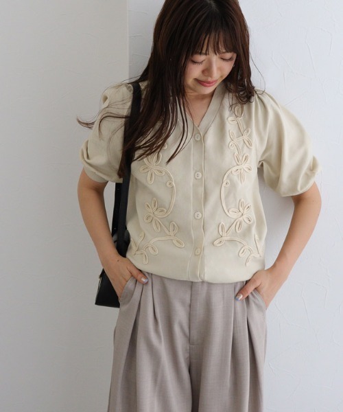 「Pierrot」 半袖ニット M アイボリー レディース_画像8