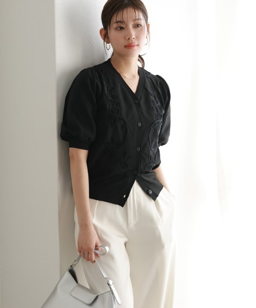 「Pierrot」 半袖ニット M アイボリー レディース_画像9