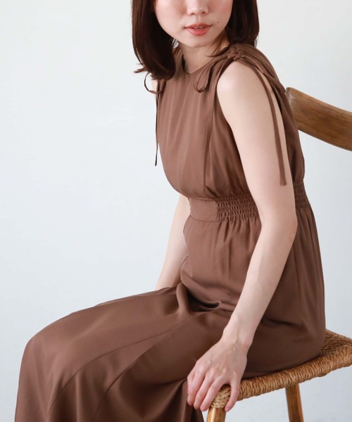 「archives」 ノースリーブワンピース MEDIUM グリーン レディース_画像3