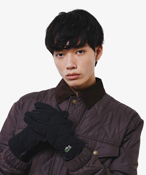 LACOSTE（ラコステ） 手袋 モノグラムキルティングレザーコンビ