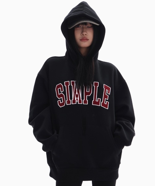 mushwear（マッシュウェア） パーカー 文字刺繍入りテクスチャード加工