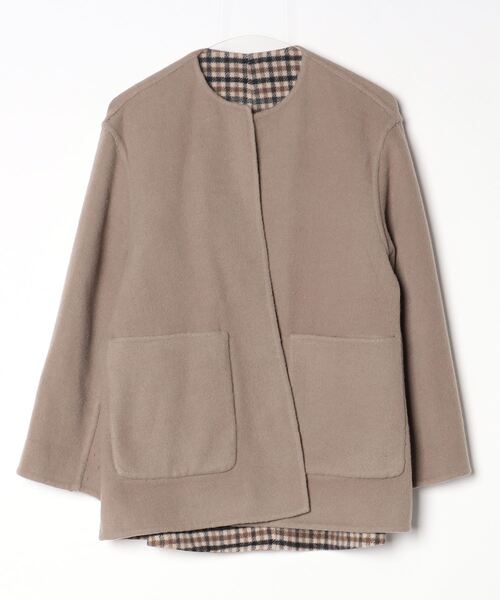 le Glazik ベージュ ノーカラージャケット LE GLAZIK（ルグラジック