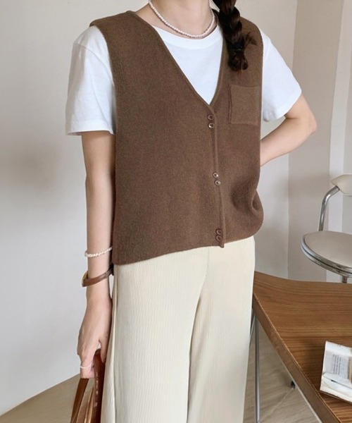 miniministore（ミニミニストア） ベスト ジレ Vネックニットベスト
